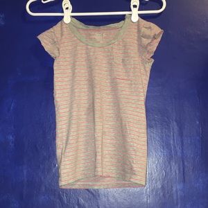 Old Navy Striped polo shirt grey and pink (girls)